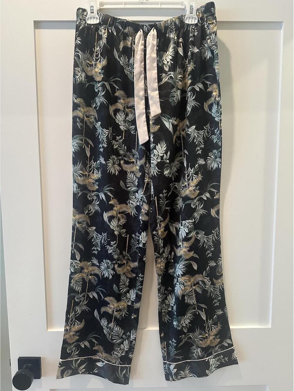 Victoria's Secret Women's Satin Pajama Pants Tropical Pint Size Medium